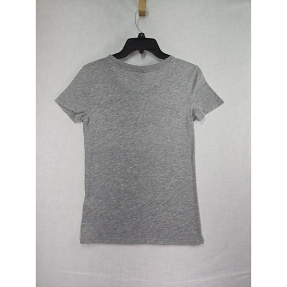 Y2K Hollister Grey T-Shirt Rhinestone Seagull Logo Women's Medium Bling Glam - Picture 7 of 8